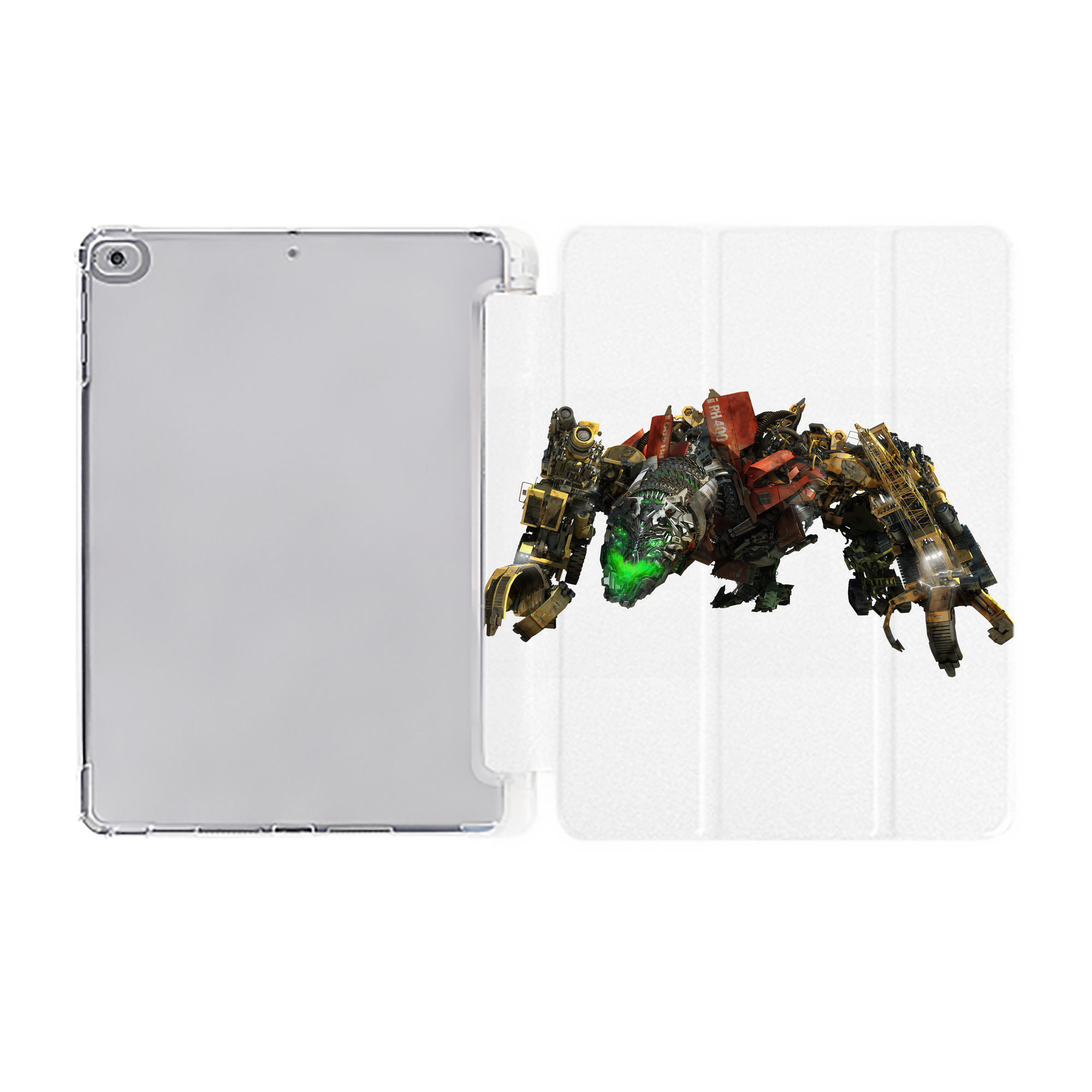 （画像用） Transformers トランスフォーマー IPad ケース ペン収納付き 三つ折りスタンド PUレザー×シリコン 対応機種9.5/10.5/10.9インチ